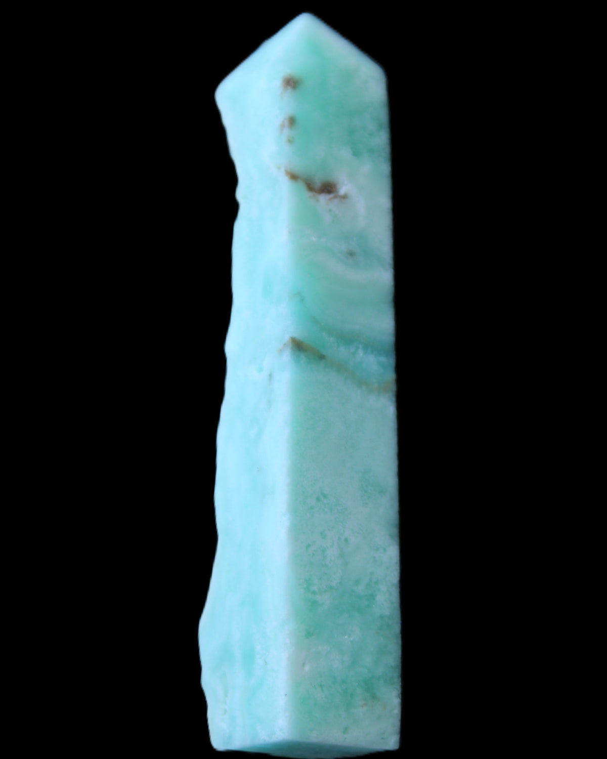 Sky Blue Hemimorphite wand 97*20*17mm 68g in sunlight - Rocks and Things Store