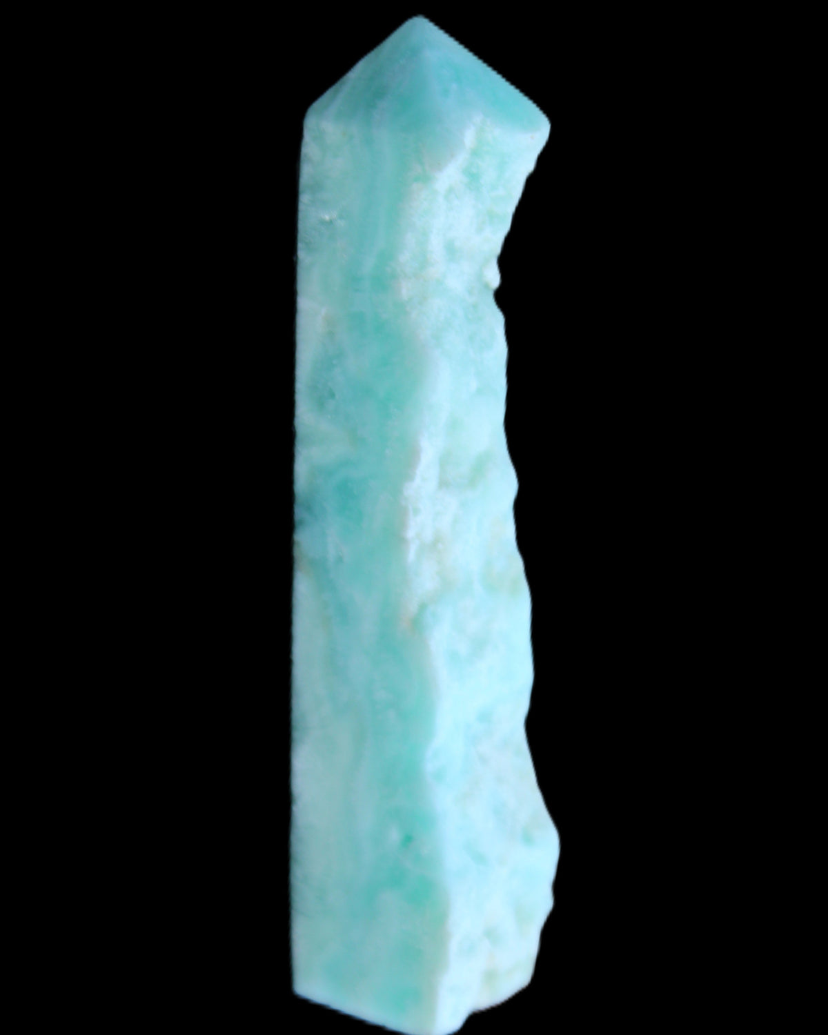 Sky Blue Hemimorphite Aragonite wand 97*20*17mm 68g in sunlight - Rocks and Things Store