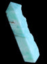 Sky Blue Hemimorphite wand 97*20*17mm 68g in sunlight - Rocks and Things Store