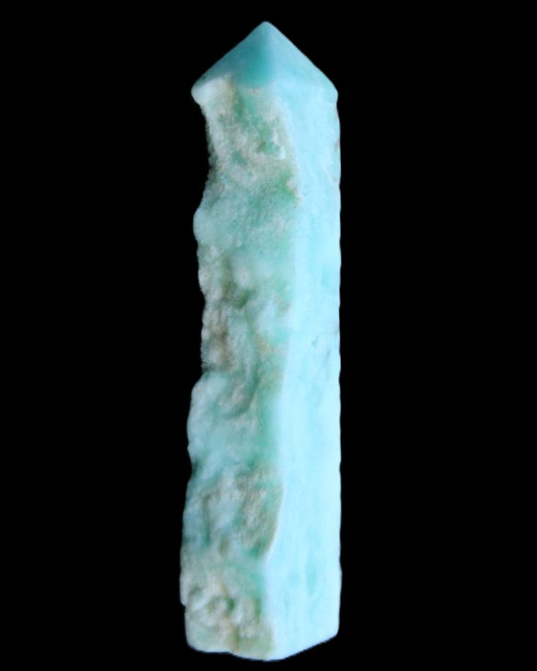Sky Blue Hemimorphite wand 97*20*17mm 68g in sunlight - Rocks and Things Store