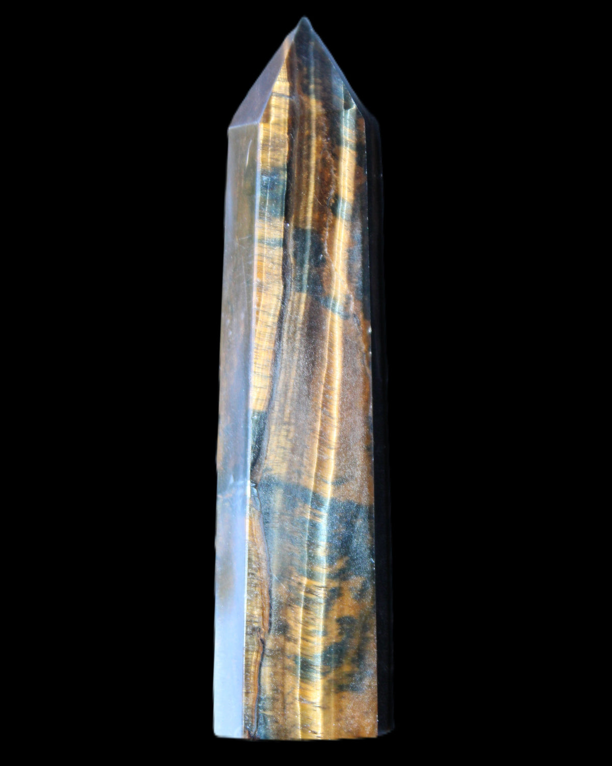 Blue Tigers Eye wand 99*23*17mm 87g in sunlight - Rocks and Things Store