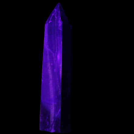 Blue Tigers Eye wand 99*23*17mm 87g in UV light - Rocks and Things Store