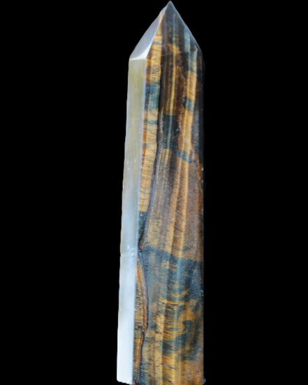 Blue Tigers Eye wand 99*23*17mm 87g in sunlight - Rocks and Things Store