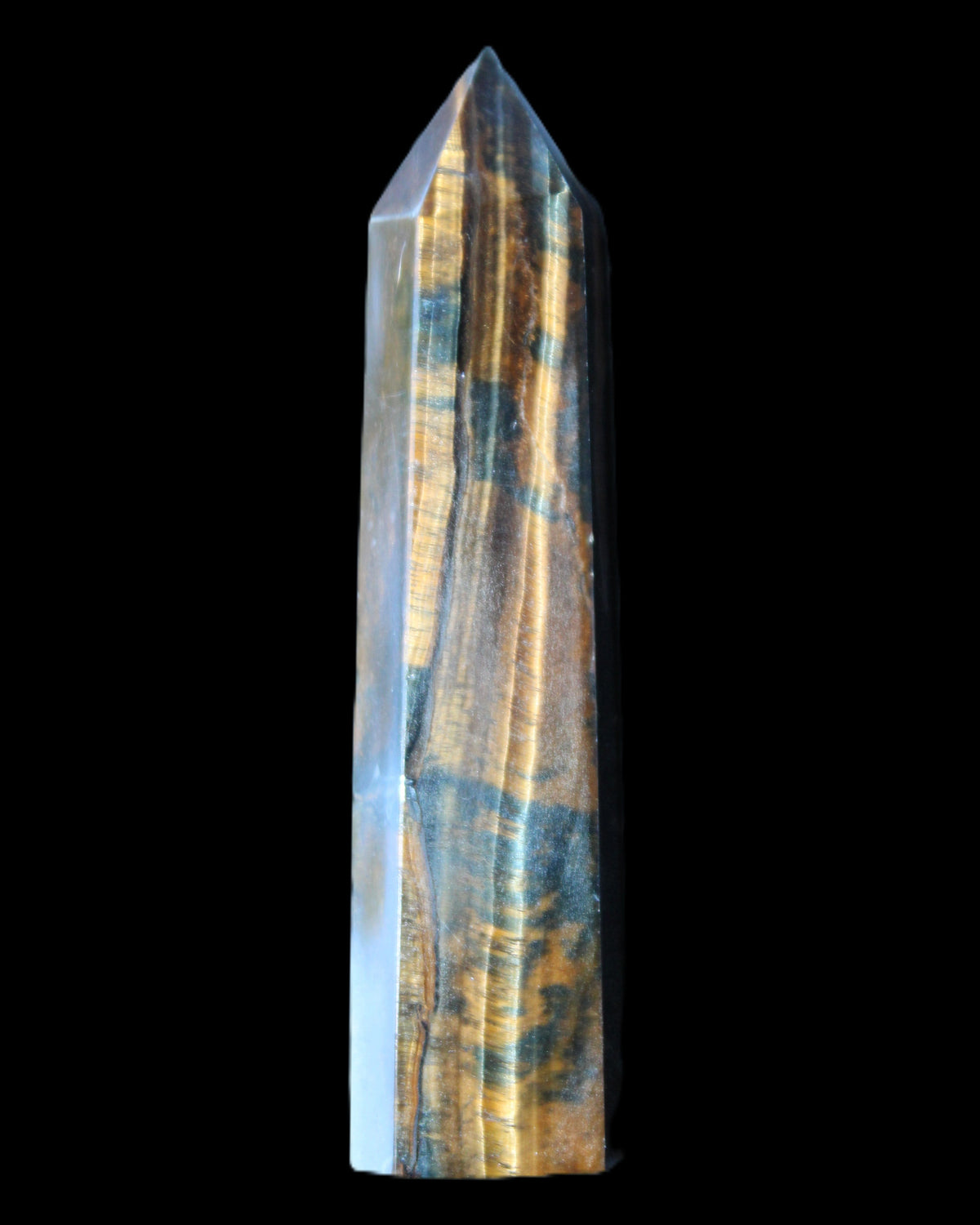 Blue Tigers Eye wand 99*23*17mm 87g in sunlight - Rocks and Things Store