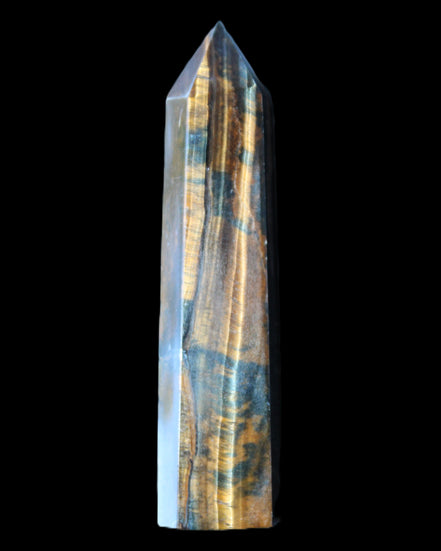 Blue Tigers Eye wand 99*23*17mm 87g in sunlight - Rocks and Things Store