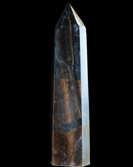 Blue Tigers Eye wand 99*23*17mm 87g in sunlight - Rocks and Things Store
