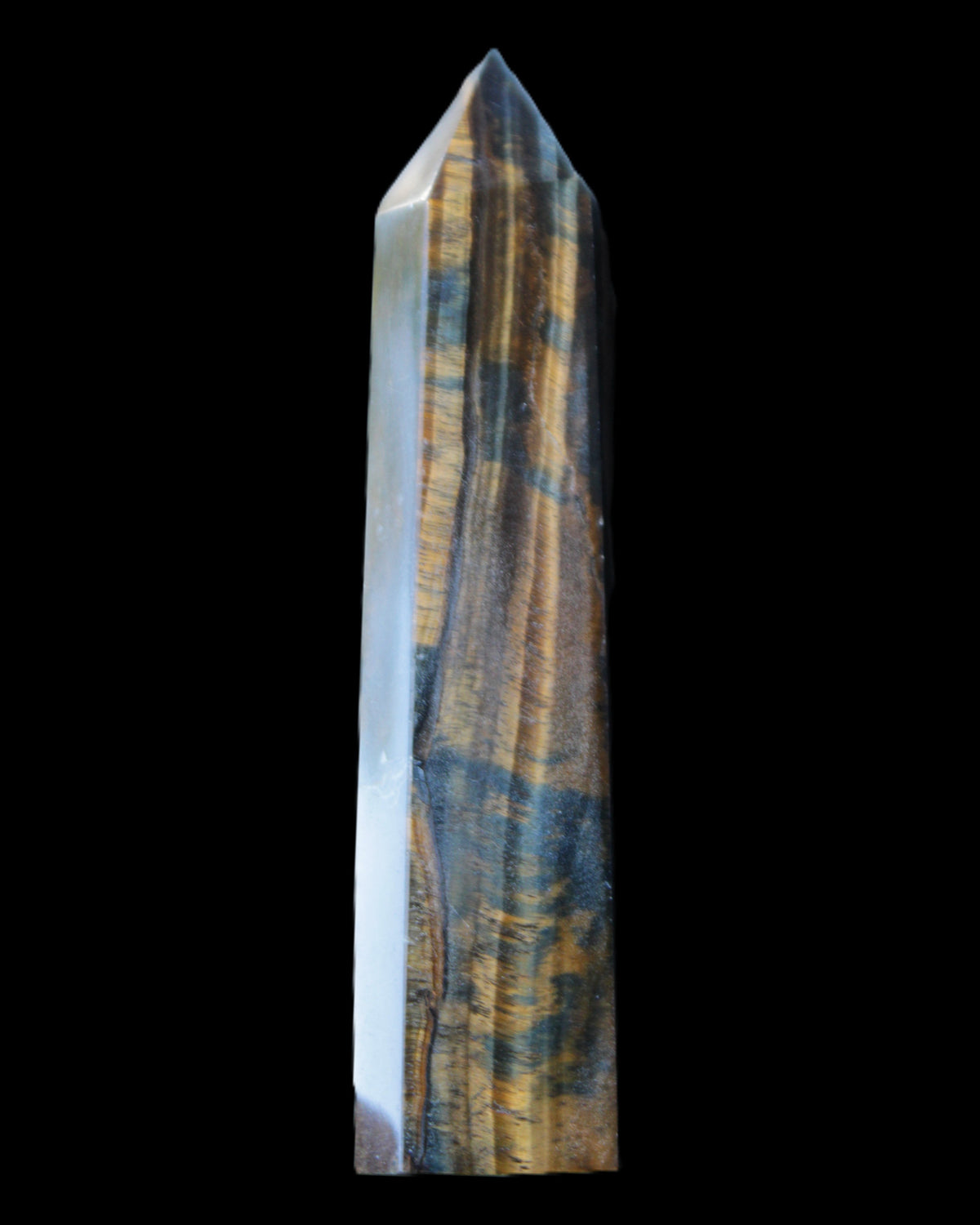 Blue Tigers Eye wand 99*23*17mm 87g in sunlight - Rocks and Things Store