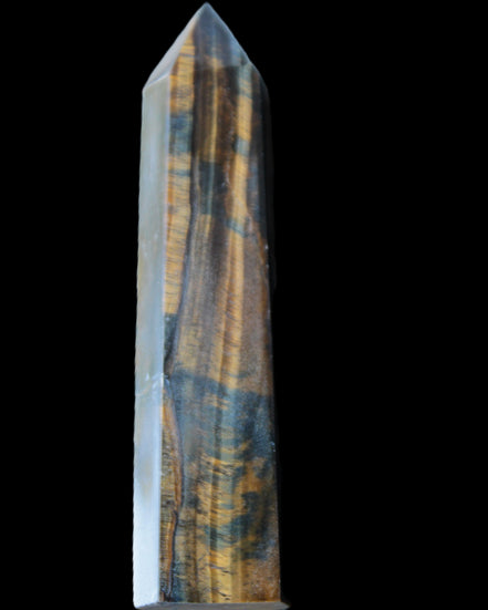 Blue Tigers Eye wand 99*23*17mm 87g in sunlight - Rocks and Things Store
