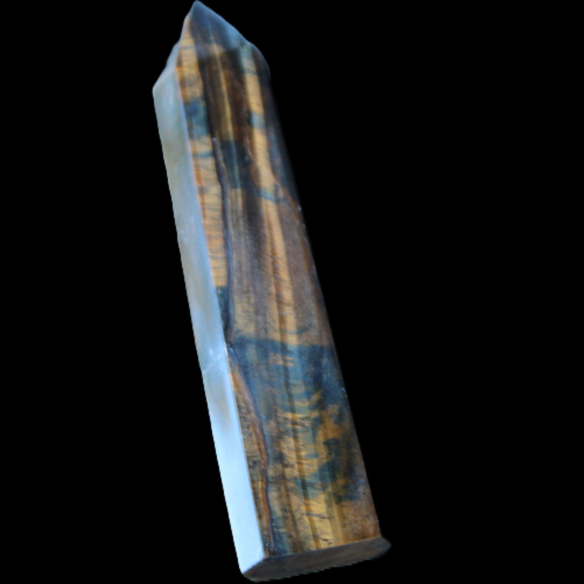 Blue Tigers Eye wand 99*23*17mm 87g in sunlight - Rocks and Things Store
