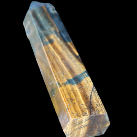Blue Tigers Eye wand 99*23*17mm 87g in sunlight - Rocks and Things Store