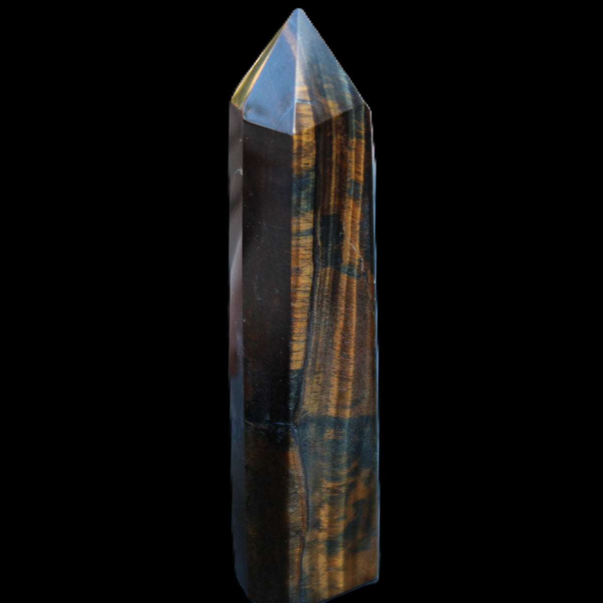 Blue Tigers Eye wand 99*23*17mm 87g in sunlight - Rocks and Things Store