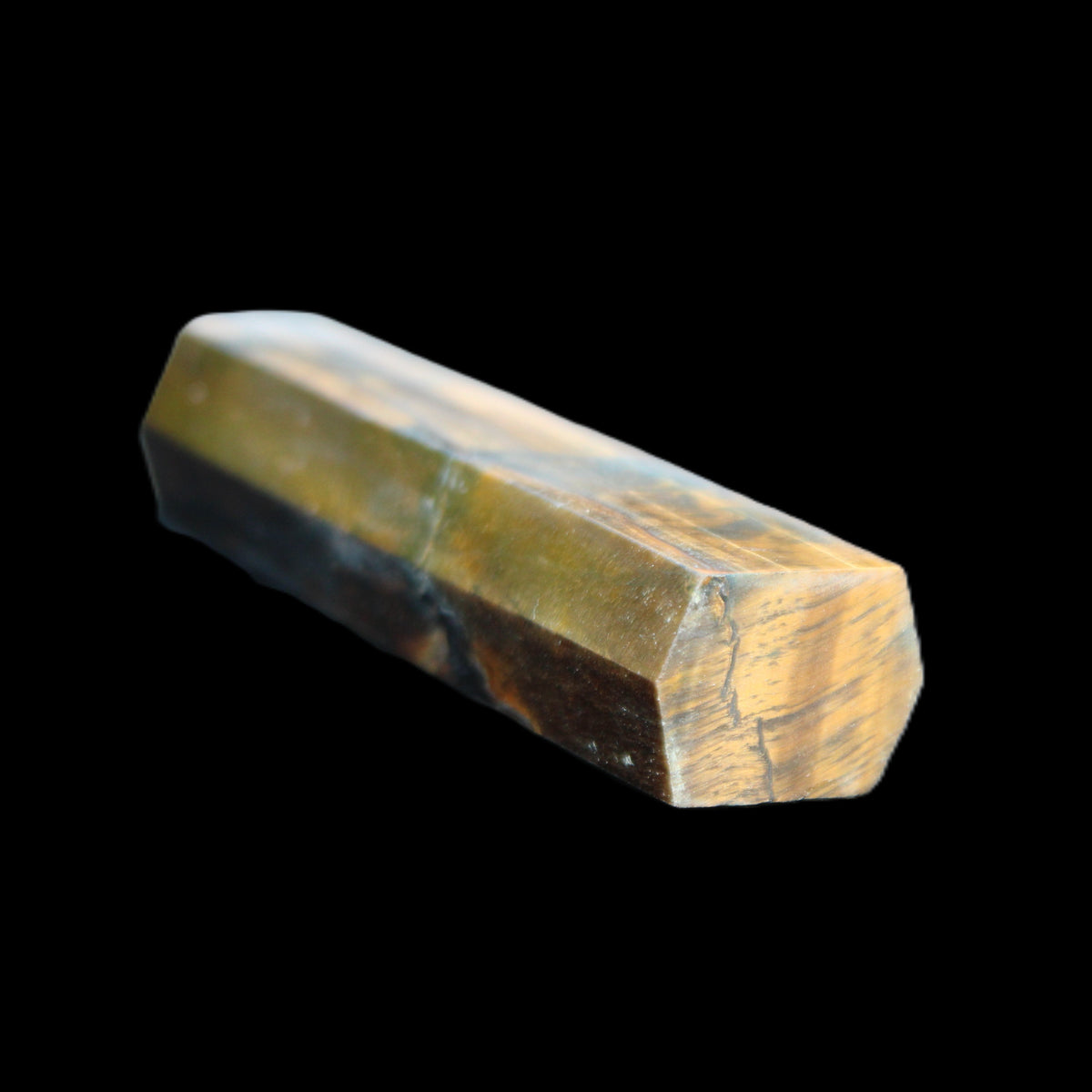 Blue Tigers Eye wand 99*23*17mm 87g in sunlight - Rocks and Things Store