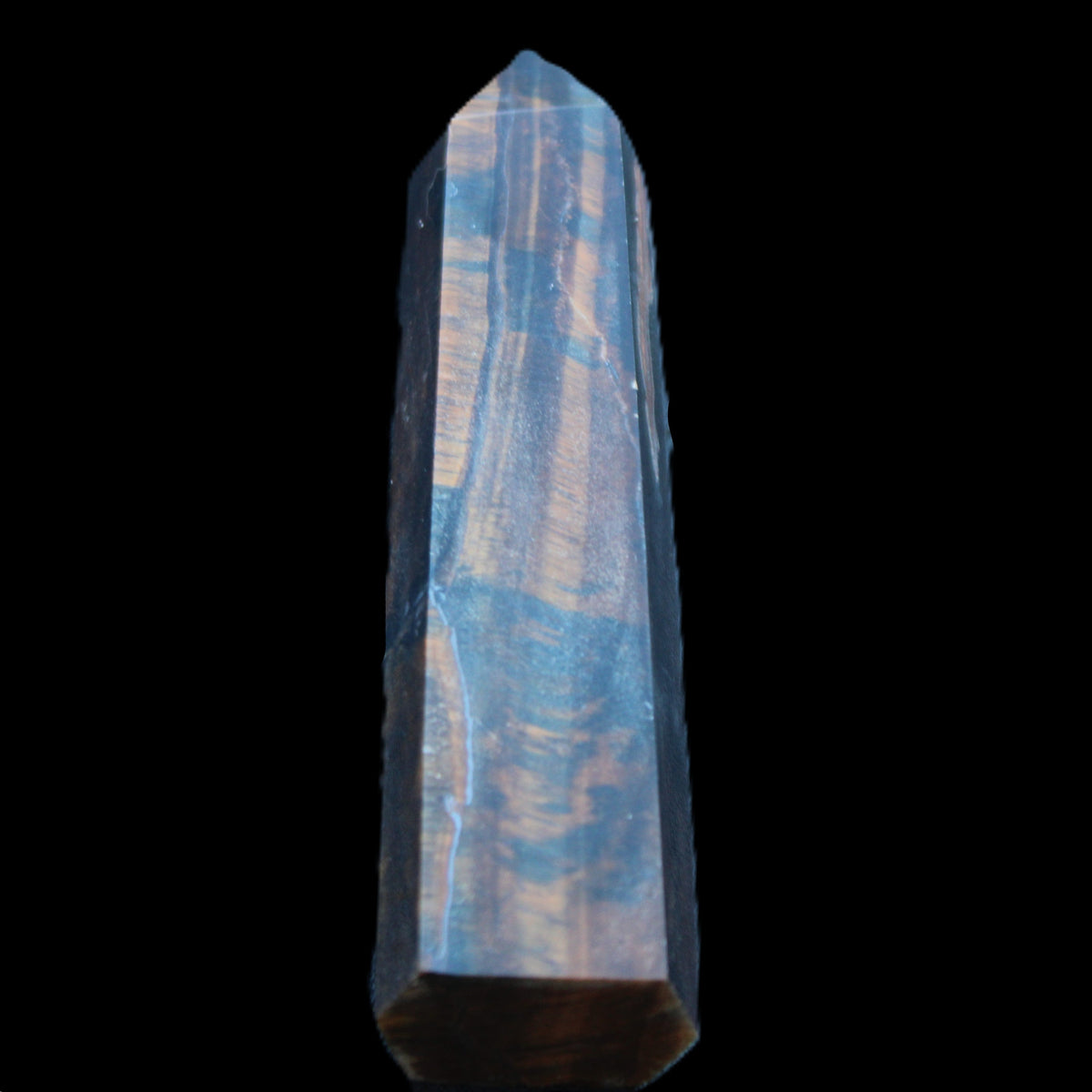 Blue Tigers Eye wand 99*23*17mm 87g in sunlight - Rocks and Things Store