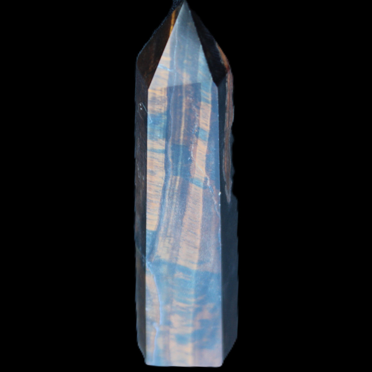 Blue Tigers Eye wand 99*23*17mm 87g in sunlight - Rocks and Things Store