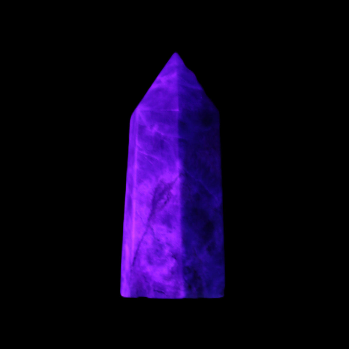 Apatite wand 22*20*50mm 38g in UV light - Rocks and Things Store