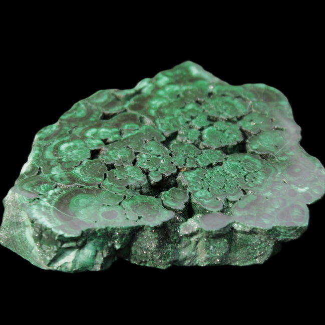 Glossy Malachite polished slice 92*78*12mm 226g in sunlight - Rocks and Things Store