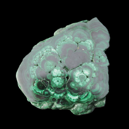 Glossy Malachite polished slice 92*78*12mm 226g in sunlight - Rocks and Things Store