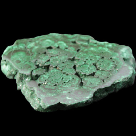 Glossy Malachite polished slice 92*78*12mm 226g in sunlight - Rocks and Things Store