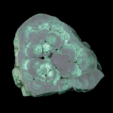 Glossy Malachite polished slice 92*78*12mm 226g in sunlight - Rocks and Things Store