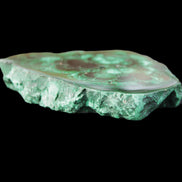 Glossy Malachite polished slice 92*78*12mm 226g in sunlight - Rocks and Things Store