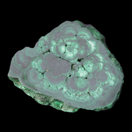Glossy Malachite polished slice 92*78*12mm 226g in sunlight - Rocks and Things Store