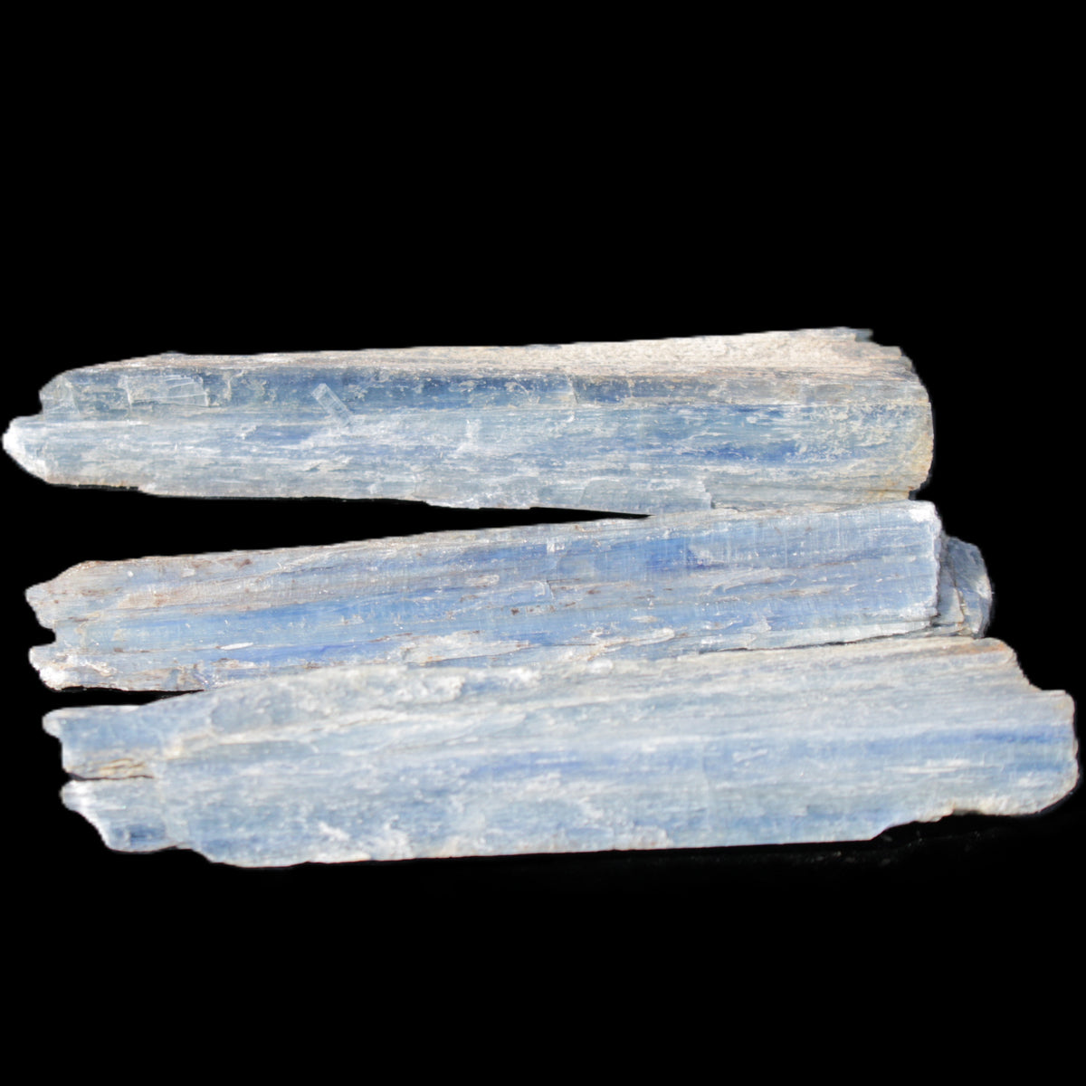 Kyanite 3 chunky blade crystals 73-90mm 67g in sunlight - Rocks and Things Store