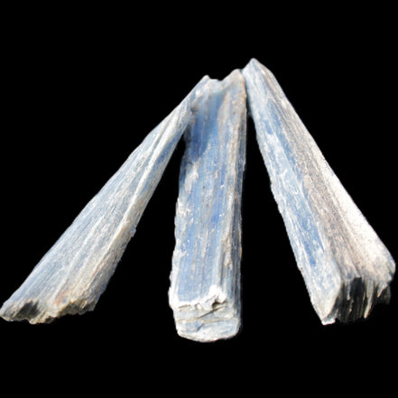 Kyanite 3 chunky blade crystals 73-90mm 67g in sunlight - Rocks and Things Store