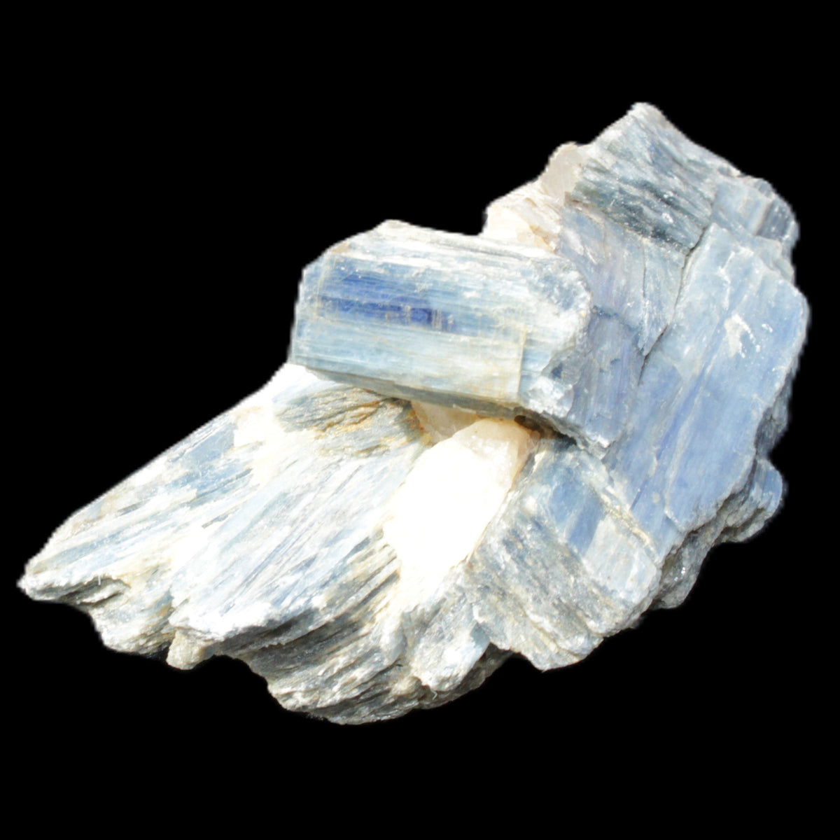 Kyanite fanned blade crystal cluster 95*54*57mm 252g in sunlight - Rocks and Things Store