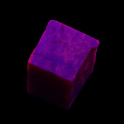 Ruby cube from Myanmar (dyed) 24*23*20mm 125ct 25g in UV light - Rocks and Things Store