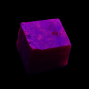 Ruby cube from Myanmar (dyed) 24*23*20mm 125ct 25g in UV light - Rocks and Things Store