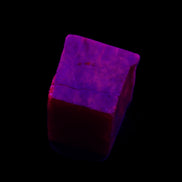 Ruby cube from Myanmar (dyed) 24*23*20mm 125ct 25g in UV light - Rocks and Things Store