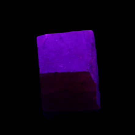 Ruby cube from Myanmar (dyed) 25*24mm 172ct  34.4g in UV light - Rocks and Things Store