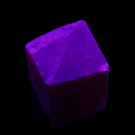 Ruby cube from Myanmar (dyed) 25*24mm 172ct  34.4g in UV light - Rocks and Things Store