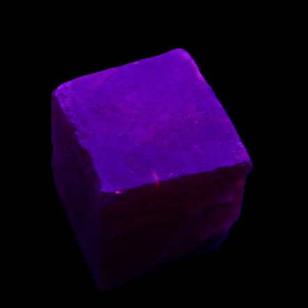Ruby cube from Myanmar (dyed) 25*24mm 172ct  34.4g in UV light - Rocks and Things Store