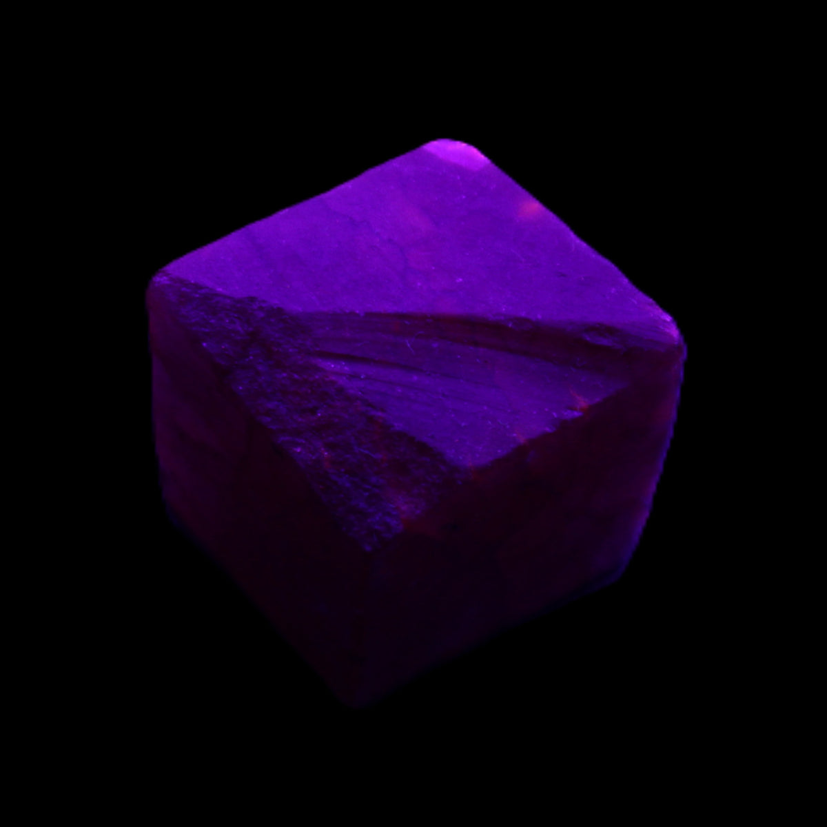 Ruby cube from Myanmar (dyed) 25*24mm 172ct  34.4g in UV light - Rocks and Things Store