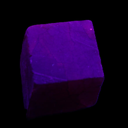Ruby cube from Myanmar (dyed) 25*24mm 172ct  34.4g in UV light - Rocks and Things Store