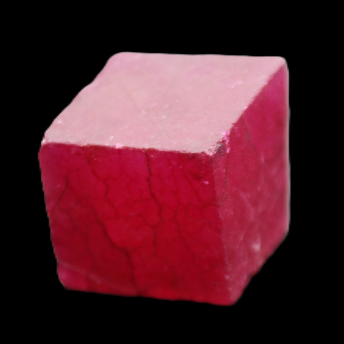Ruby cube from Myanmar (dyed) 25*24mm 172ct  34.4g in UV light - Rocks and Things Store