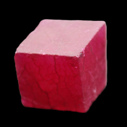 Ruby cube from Myanmar (dyed) 25*24mm 172ct  34.4g in UV light - Rocks and Things Store