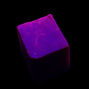 Ruby cube from Myanmar (dyed) 24*23mm 148ct 29.6g in UV light - Rocks and Things Store