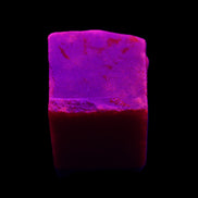 Ruby cube from Myanmar (dyed) 26*25mm 170ct 34g in UV light - Rocks and Things Store