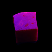 Ruby cube from Myanmar (dyed) 26*25mm 170ct 34g in UV light - Rocks and Things Store