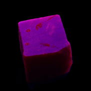 Ruby cube from Myanmar (dyed) 26*25mm 170ct 34g in UV light - Rocks and Things Store