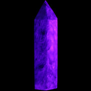 Apatite wand 22*18*69m 54g in UV light - Rocks and Things Store