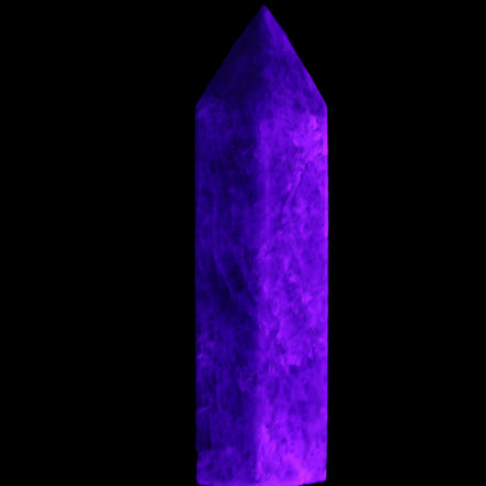 Apatite wand 22*18*69m 54g in UV light - Rocks and Things Store