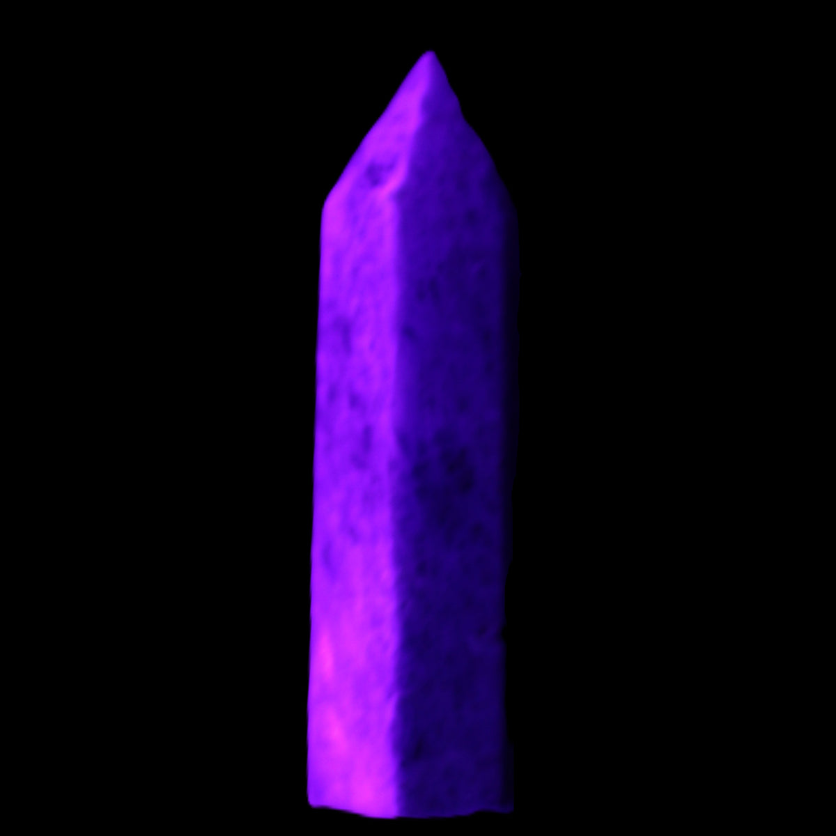 Apatite wand 22*18*69m 54g in UV light - Rocks and Things Store