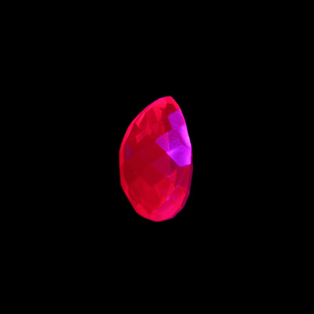 Red Ruby Pear cut from Mozambique 14*7*8mm 19.8ct 4g in UV light - Rocks and Things Store
