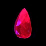 Red Ruby Pear cut from Mozambique 14*7*8mm 19.8ct 4g in UV light - Rocks and Things Store