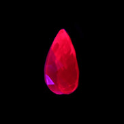 Red Ruby Pear cut from Mozambique 14*7*8mm 19.8ct 4g in UV light - Rocks and Things Store