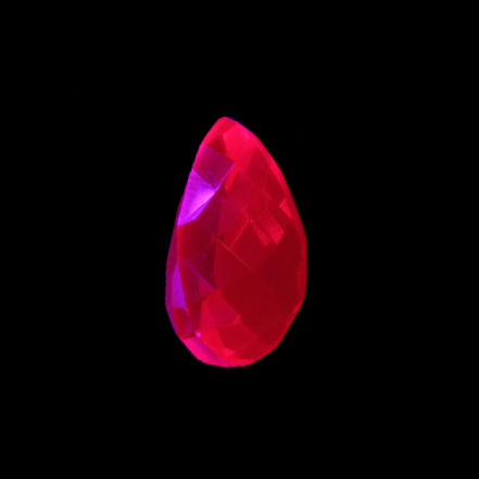 Red Ruby Pear cut from Mozambique 14*7*8mm 19.8ct 4g in UV light - Rocks and Things Store