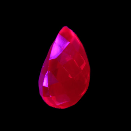 Red Ruby Pear cut from Mozambique 14*7*8mm 19.8ct 4g in UV light - Rocks and Things Store